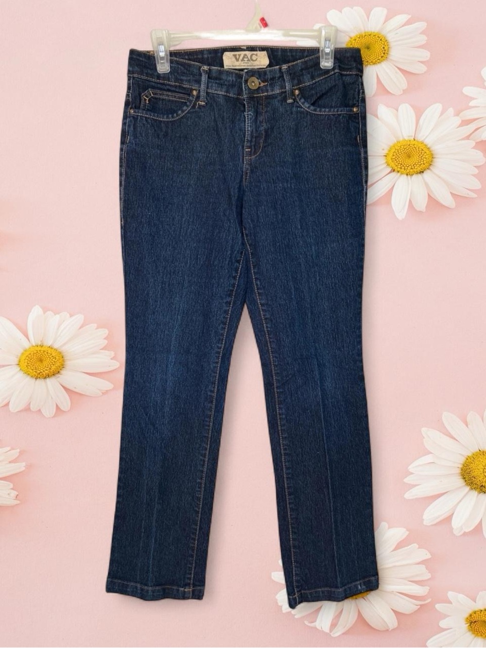 Nine West VAC Bootcut Jeans Womens 6 Dark Wash Embroidered Y2K Stretch 29x30